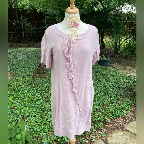 Grizas Dresses & Skirts - GRIZAS Linen Dusty Rose Dress S